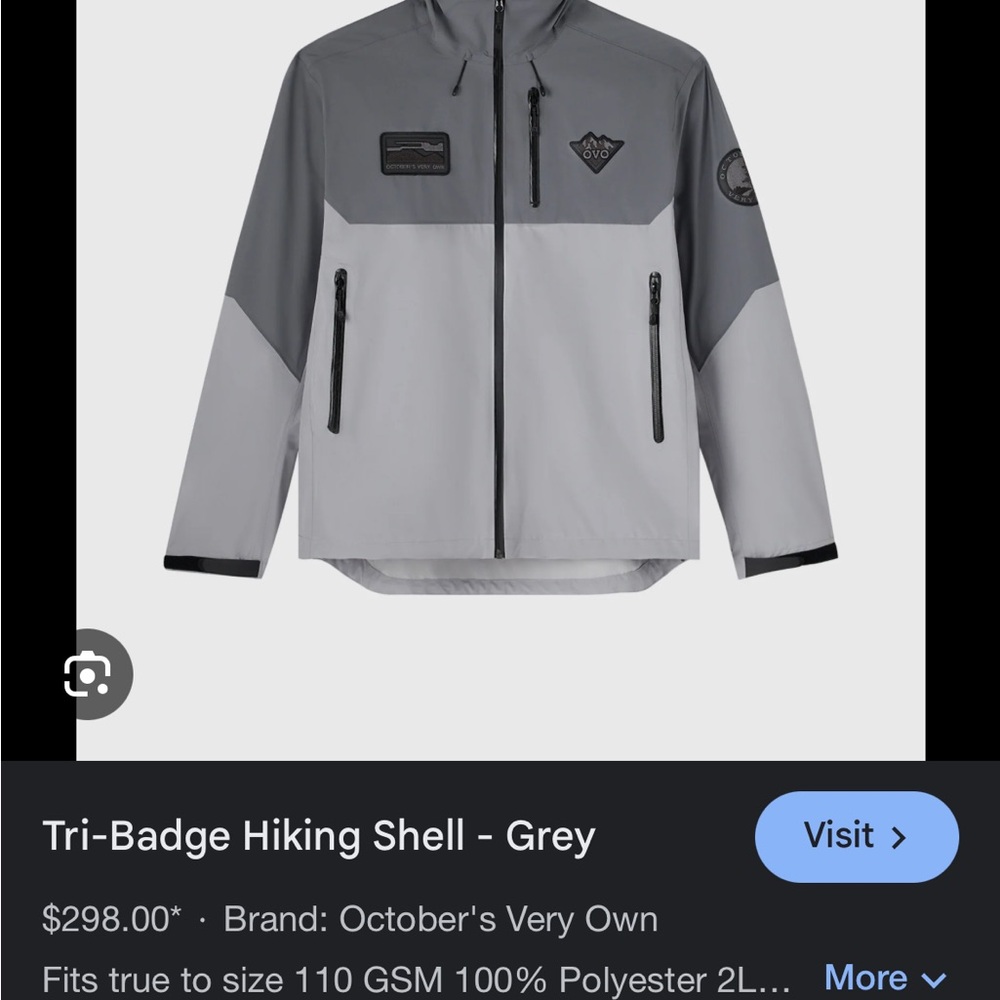 OVO Two-Tone Gray Performance Jacket - Picture 14 of 15